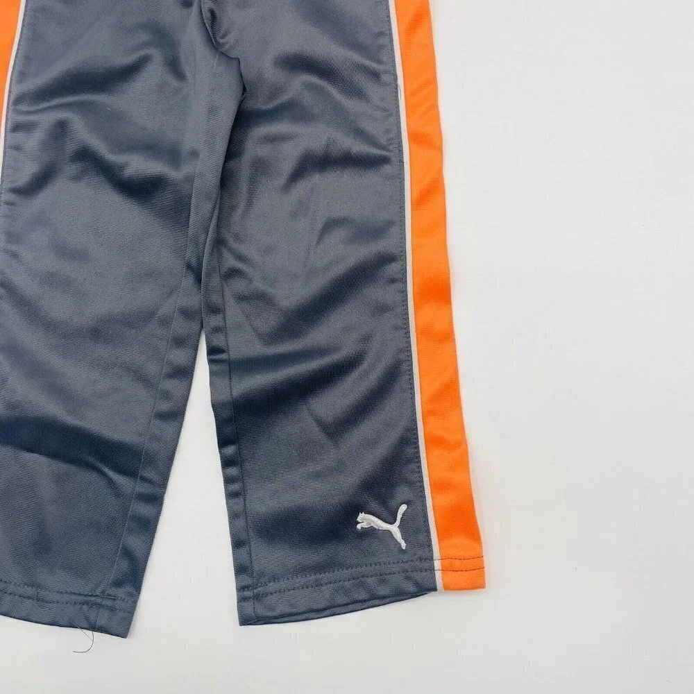 Puma Toddler Boys Size 2T Pull On‎ Warm Up Pants with Side Stripe in Gray 2178